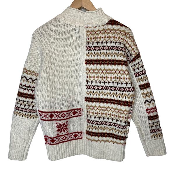 American Eagle Fair Isle Mock Neck Jumper Sweater size XS - Picture 3 of 4